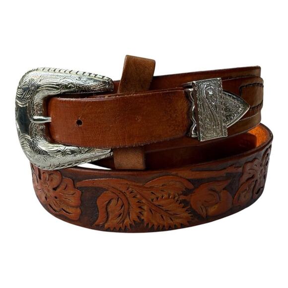 Clint Shipman Accessories - Vintage Tooled Leather Western Boot Women size Small